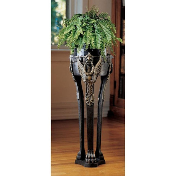 Winged iron griffins Pedestal column accents decorative laurel leaf European